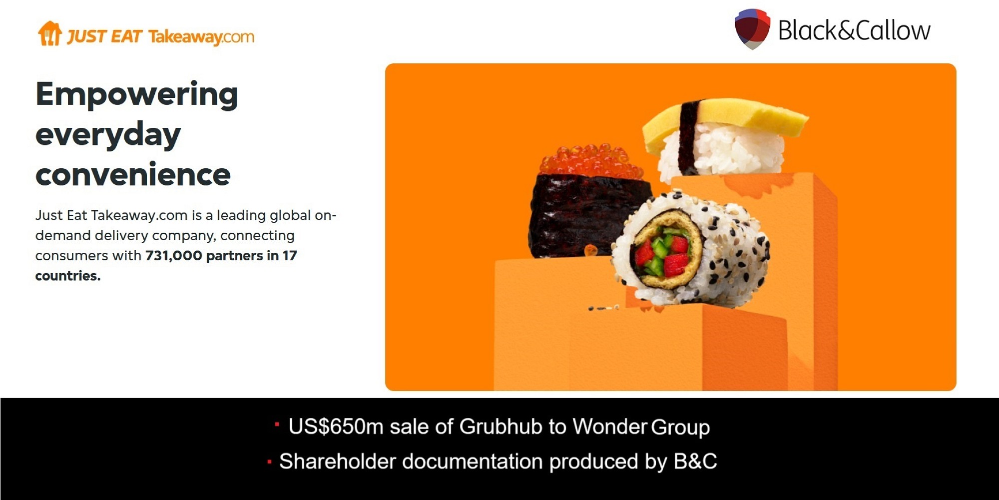 Grub's up! completing Just Eat Takeaway's US$650m sale of Grubhub