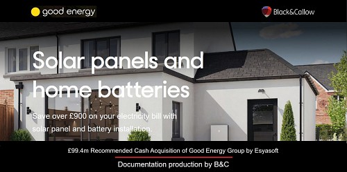 Powering up: B&C helps Good Energy's £99.4m Recommended Cash Acquisition